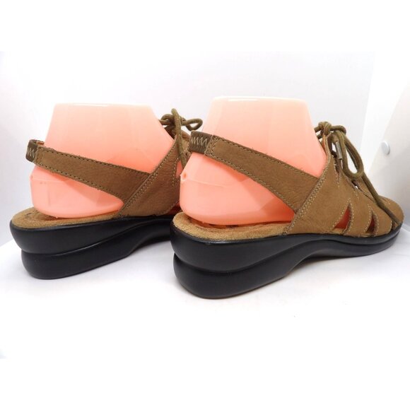 Cobbie Cuddlers Soft Leather Sandal Brown with Lace Tie size US 9.5W New - Picture 4 of 7